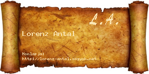Lorenz Antal névjegykártya